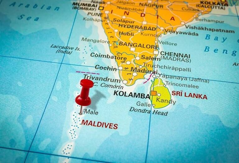 Las islas Maldivas ubicación en el Mapa Mundi